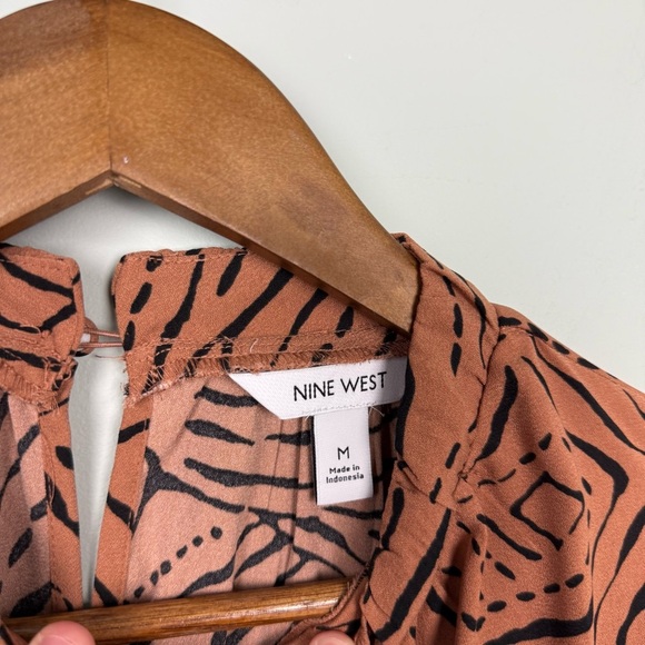 Nine West Animal Print Ruffle Swing Dress - Picture 5 of 8